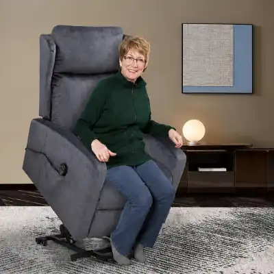 woman getting up from her chair