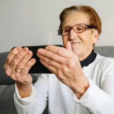 older woman using cell phone